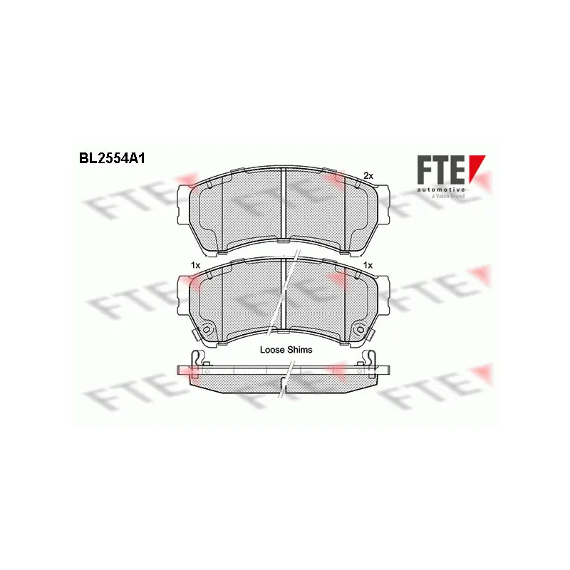 Jeu de 4 plaquettes de frein avant FTE BL2554A1