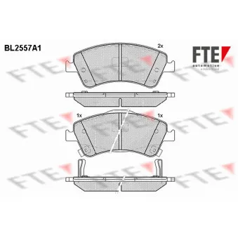 Jeu de 4 plaquettes de frein avant FTE BL2557A1