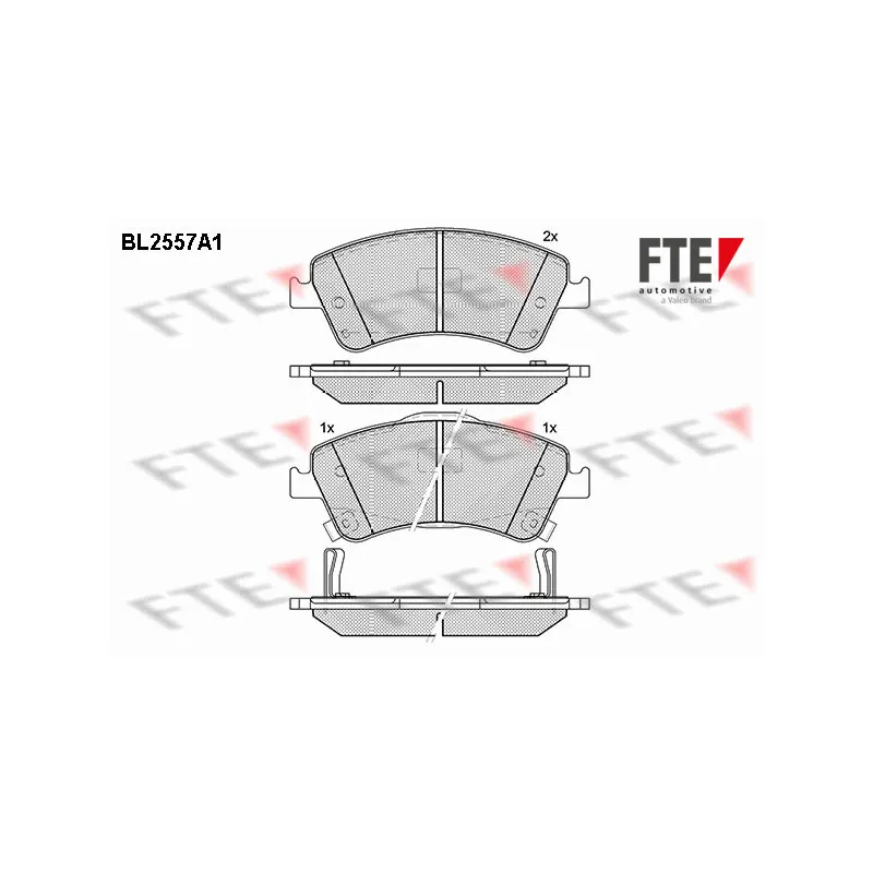 Jeu de 4 plaquettes de frein avant FTE BL2557A1