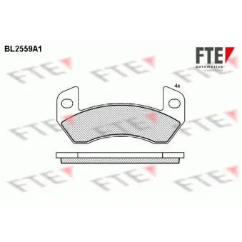 Jeu de 4 plaquettes de frein arrière FTE BL2559A1