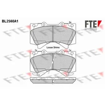Jeu de 4 plaquettes de frein avant FTE BL2560A1