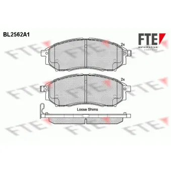 Jeu de 4 plaquettes de frein avant FTE BL2562A1