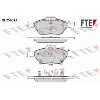 Jeu de 4 plaquettes de frein avant FTE BL2563A1