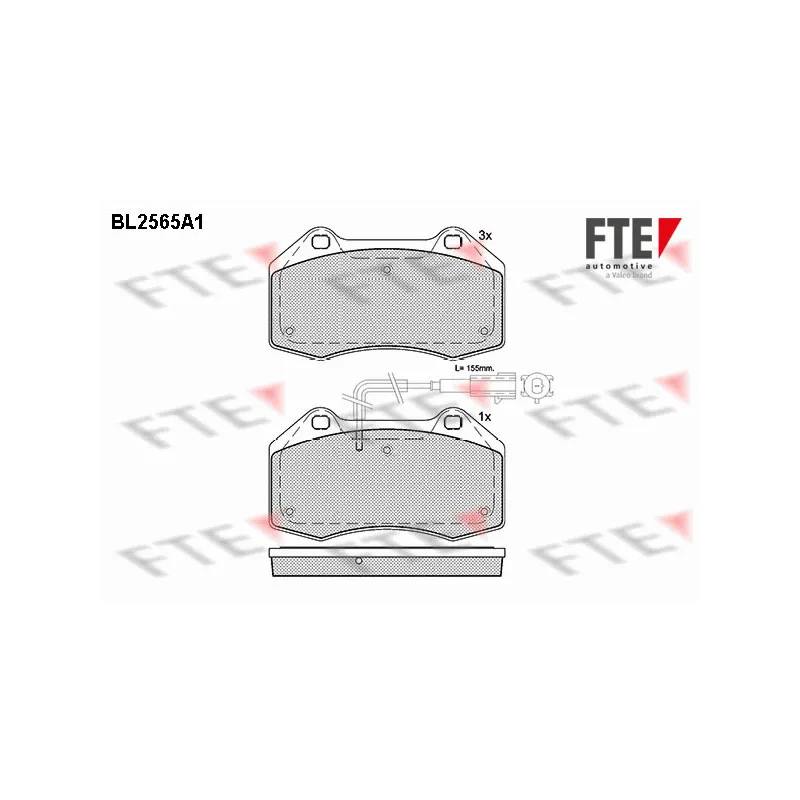 Jeu de 4 plaquettes de frein avant FTE BL2565A1
