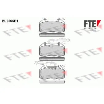 Jeu de 4 plaquettes de frein avant FTE BL2565B1