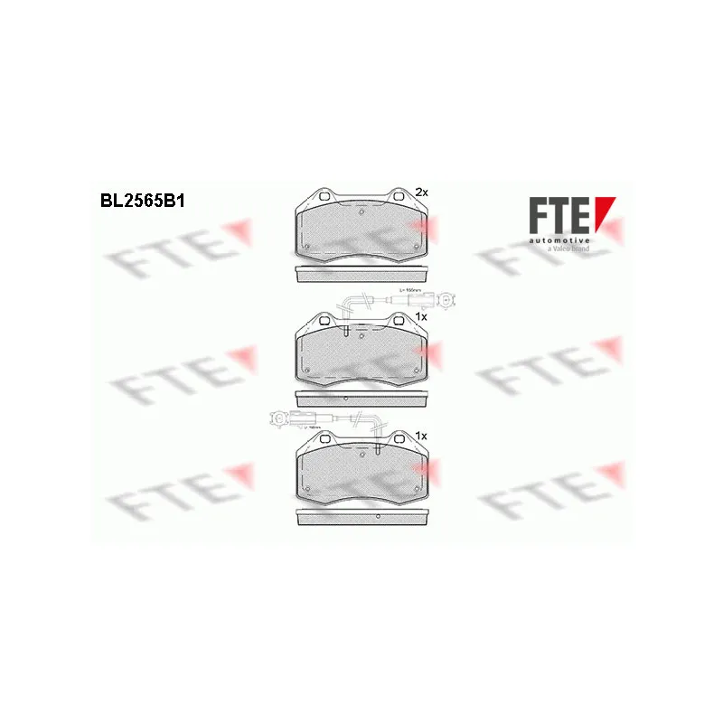 Jeu de 4 plaquettes de frein avant FTE BL2565B1