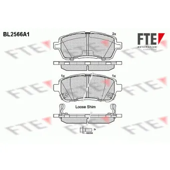 Jeu de 4 plaquettes de frein avant FTE BL2566A1