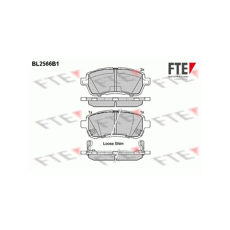 Jeu de 4 plaquettes de frein avant FTE BL2566B1