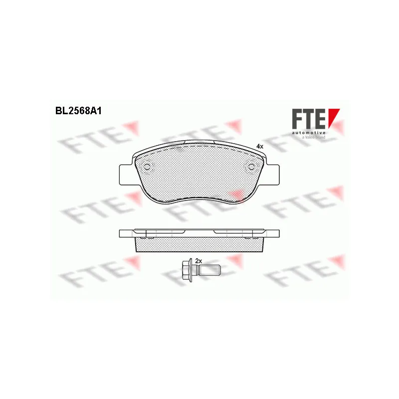 Jeu de 4 plaquettes de frein avant FTE BL2568A1