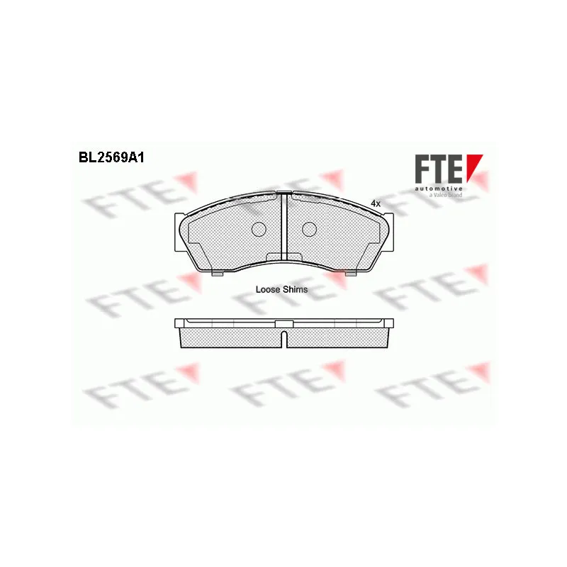 Jeu de 4 plaquettes de frein avant FTE BL2569A1