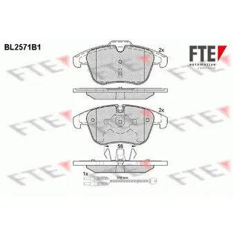 Jeu de 4 plaquettes de frein avant FTE BL2571B1