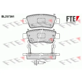 Jeu de 4 plaquettes de frein arrière FTE BL2573A1