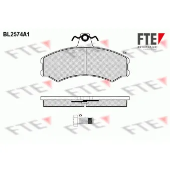 Jeu de 4 plaquettes de frein avant FTE BL2574A1