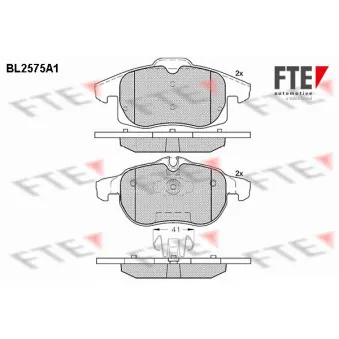 Jeu de 4 plaquettes de frein avant FTE BL2575A1