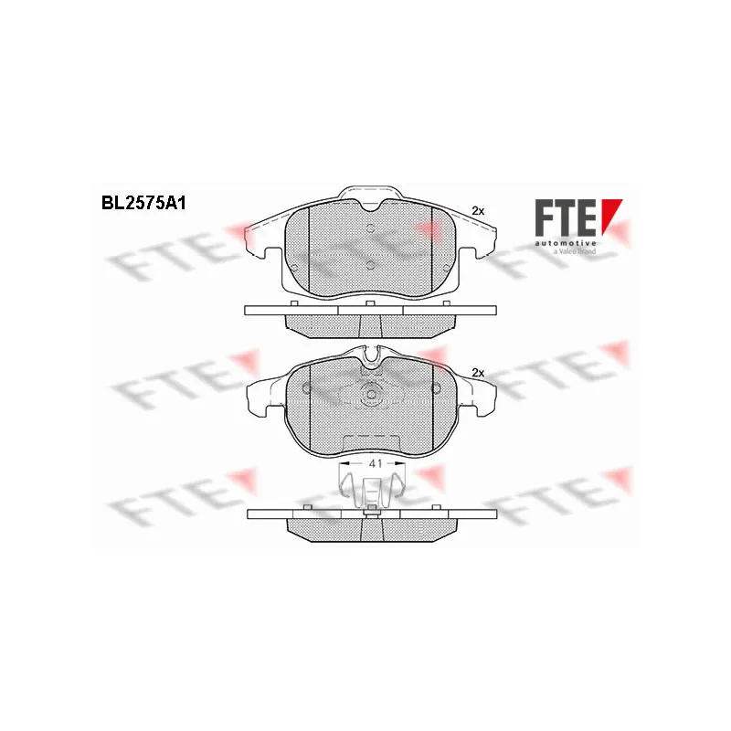 Jeu de 4 plaquettes de frein avant FTE BL2575A1