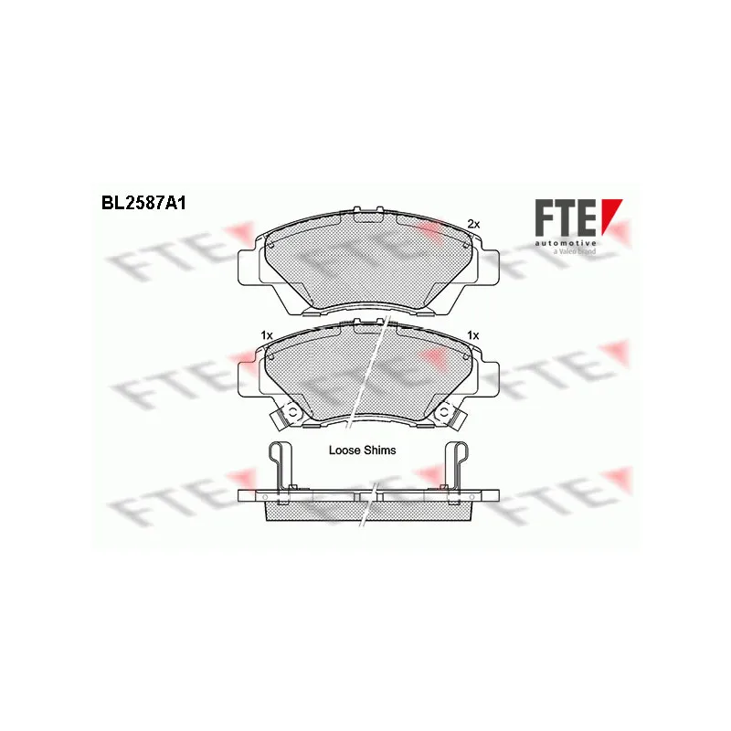 Jeu de 4 plaquettes de frein avant FTE BL2587A1