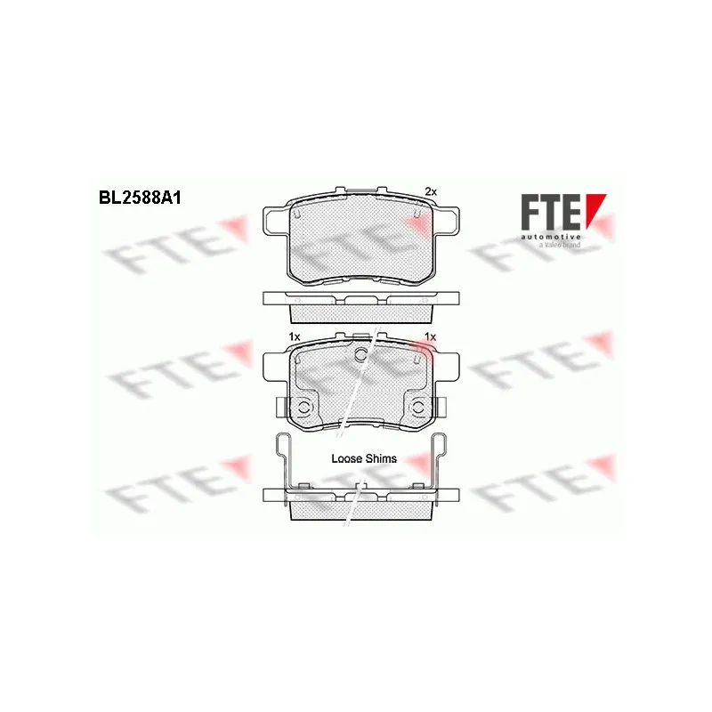 Jeu de 4 plaquettes de frein arrière FTE BL2588A1
