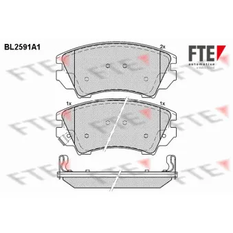 Jeu de 4 plaquettes de frein avant FTE BL2591A1
