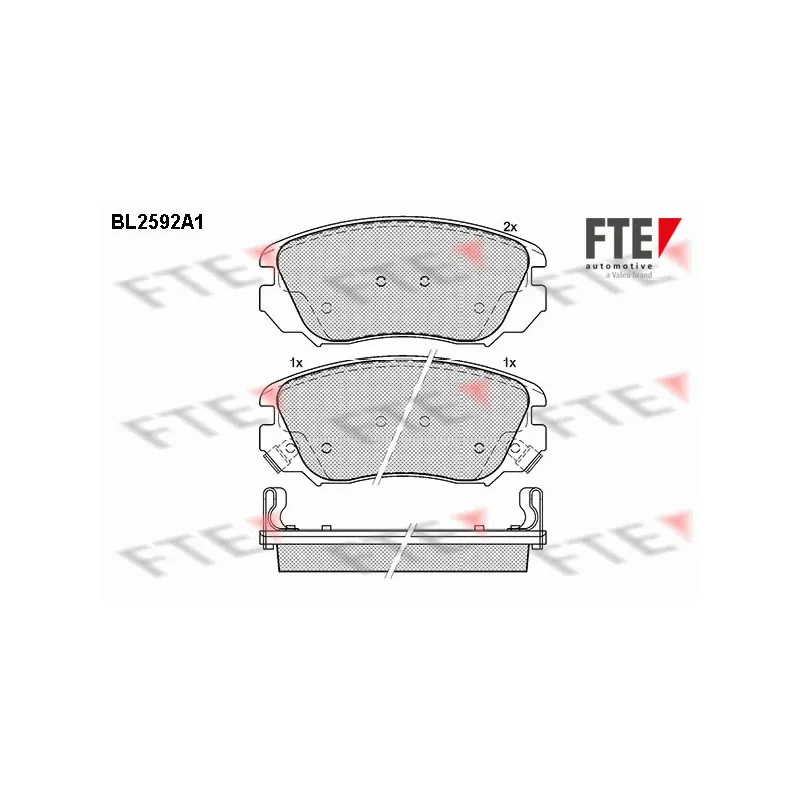 Jeu de 4 plaquettes de frein avant FTE BL2592A1