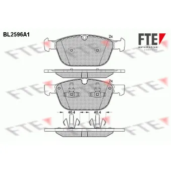 Jeu de 4 plaquettes de frein avant FTE BL2596A1