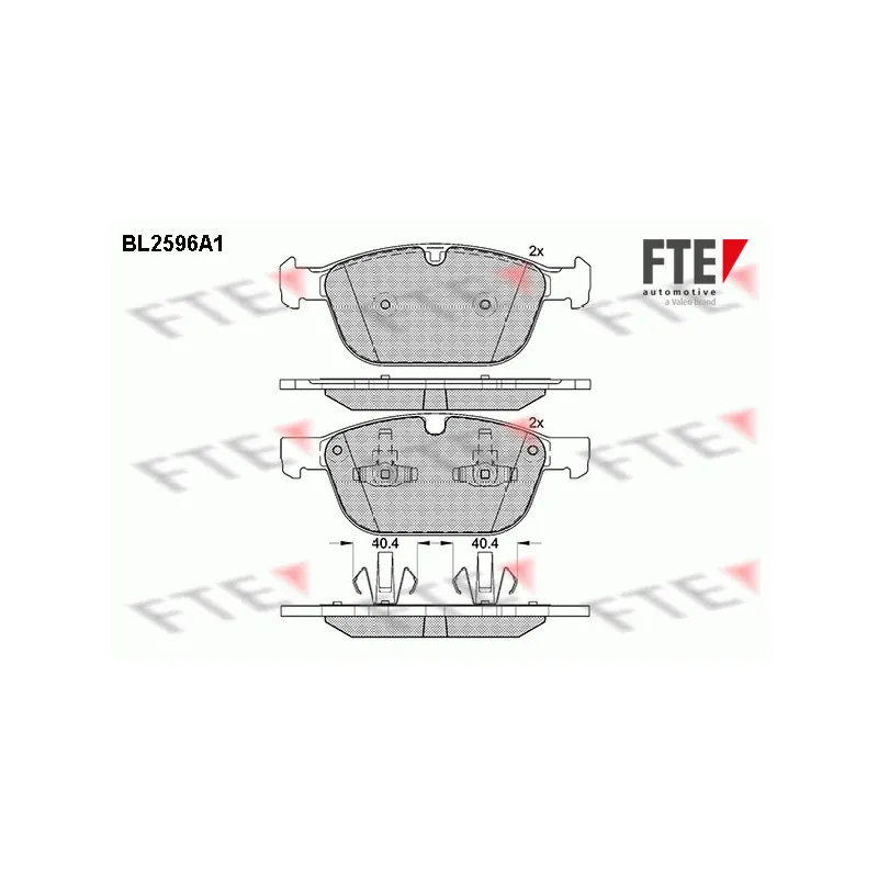 Jeu de 4 plaquettes de frein avant FTE BL2596A1