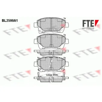 Jeu de 4 plaquettes de frein avant FTE BL2599A1