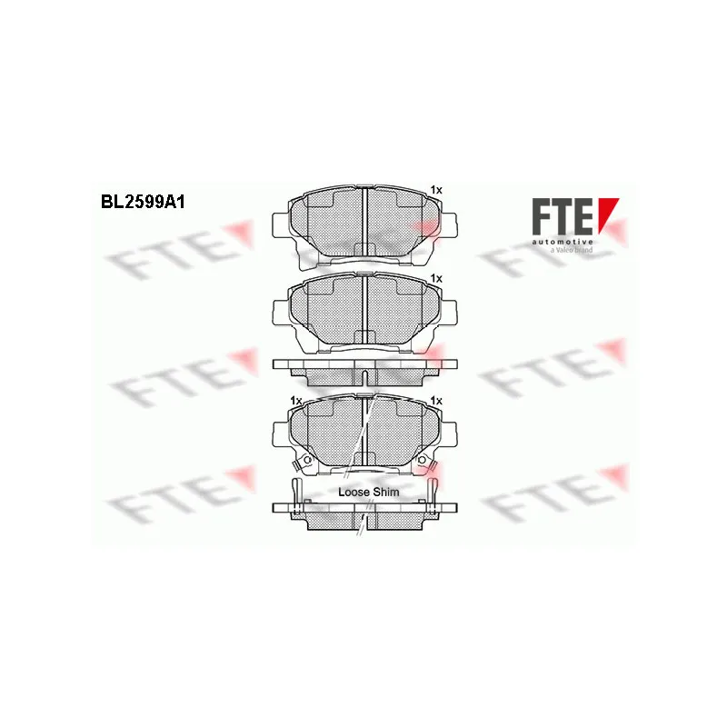 Jeu de 4 plaquettes de frein avant FTE BL2599A1
