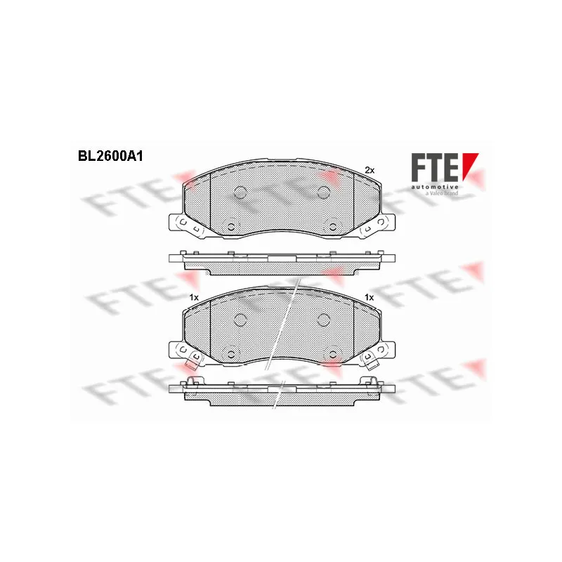 Jeu de 4 plaquettes de frein avant FTE BL2600A1