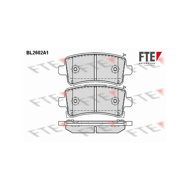 Jeu de 4 plaquettes de frein arrière FTE BL2602A1