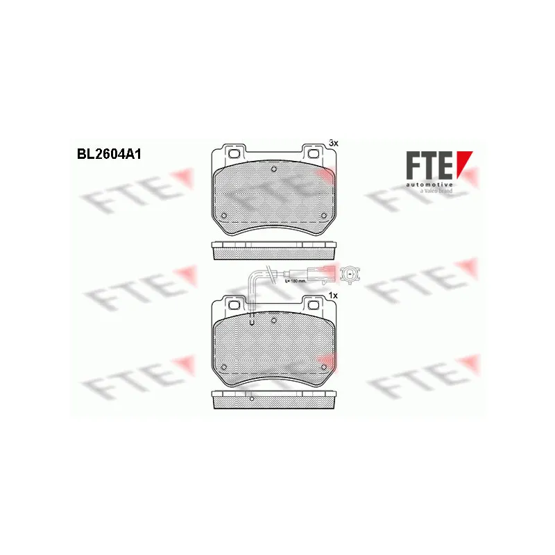 Jeu de 4 plaquettes de frein avant FTE BL2604A1