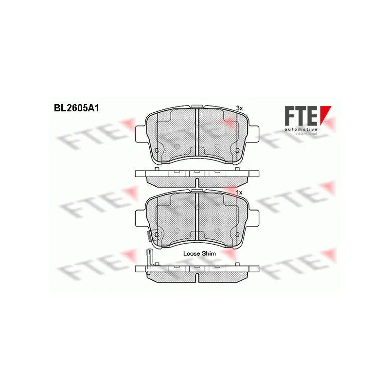 Jeu de 4 plaquettes de frein avant FTE BL2605A1