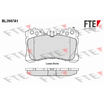 Jeu de 4 plaquettes de frein avant FTE BL2607A1
