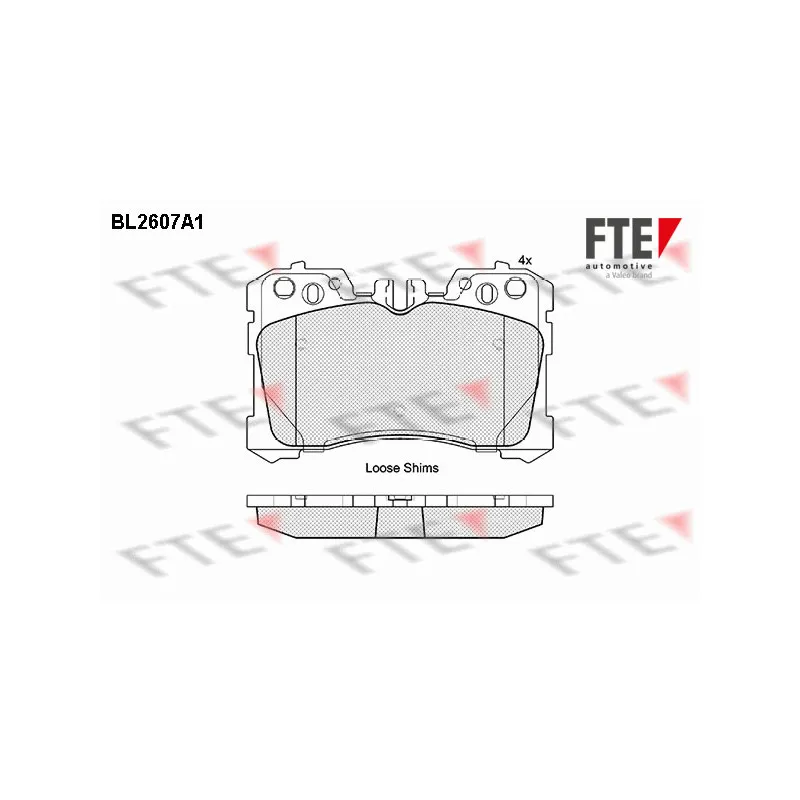 Jeu de 4 plaquettes de frein avant FTE BL2607A1