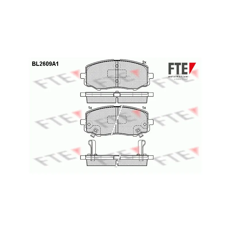 Jeu de 4 plaquettes de frein avant FTE BL2609A1