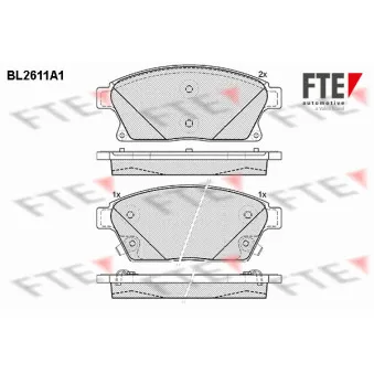 Jeu de 4 plaquettes de frein avant FTE BL2611A1
