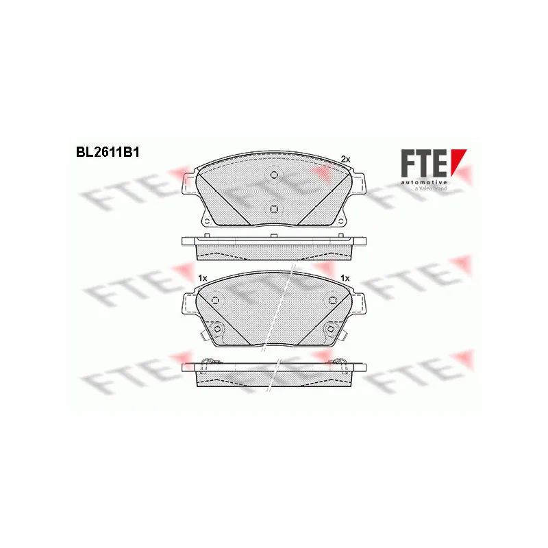 Jeu de 4 plaquettes de frein avant FTE BL2611B1