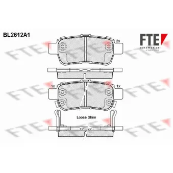 Jeu de 4 plaquettes de frein avant FTE BL2612A1