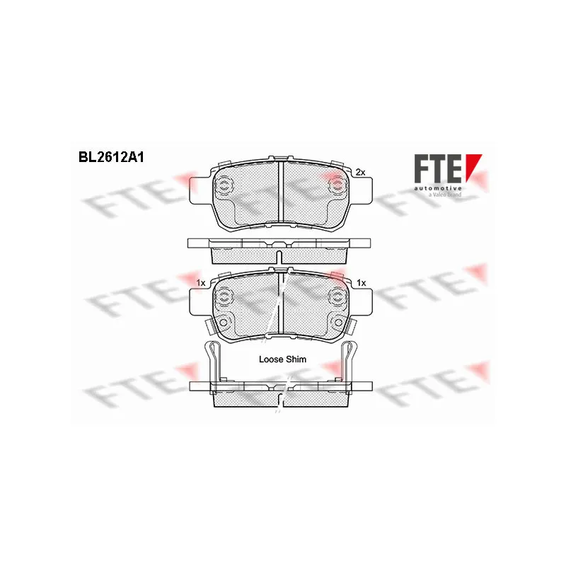 Jeu de 4 plaquettes de frein avant FTE BL2612A1