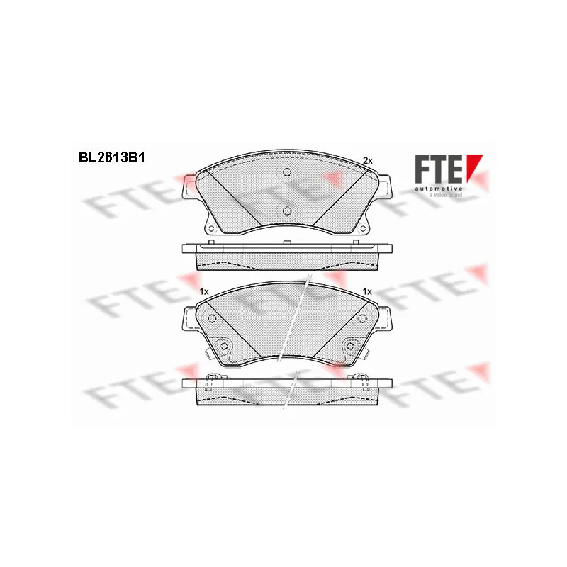 Jeu de 4 plaquettes de frein avant FTE BL2613B1