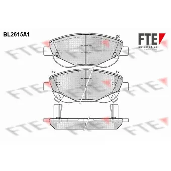 Jeu de 4 plaquettes de frein avant FTE BL2615A1