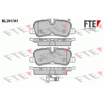 Jeu de 4 plaquettes de frein arrière FTE BL2617A1
