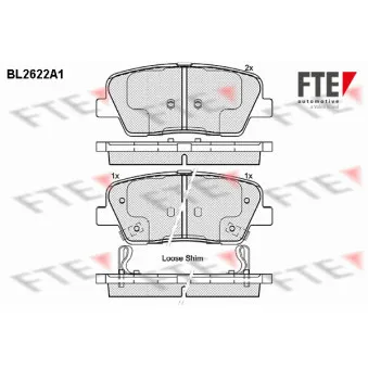 Jeu de 4 plaquettes de frein arrière FTE BL2622A1