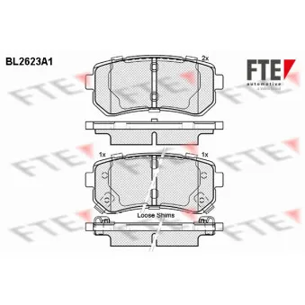 Jeu de 4 plaquettes de frein arrière FTE BL2623A1
