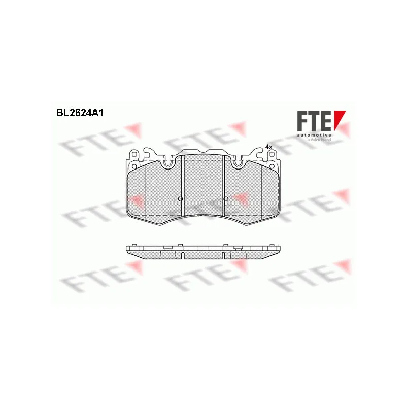 Jeu de 4 plaquettes de frein avant FTE BL2624A1