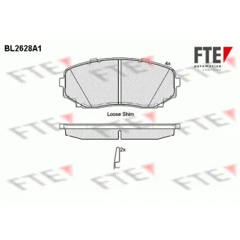 Jeu de 4 plaquettes de frein avant FTE BL2628A1