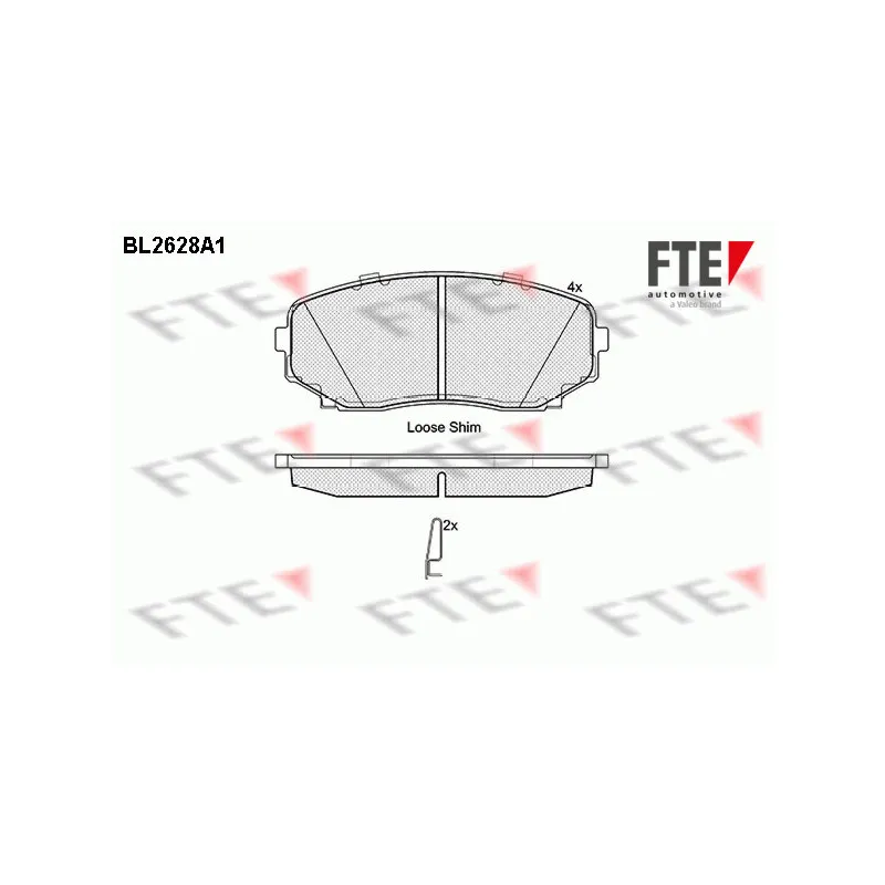 Jeu de 4 plaquettes de frein avant FTE BL2628A1