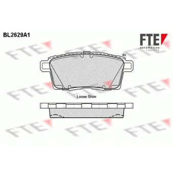 Jeu de 4 plaquettes de frein arrière FTE BL2629A1