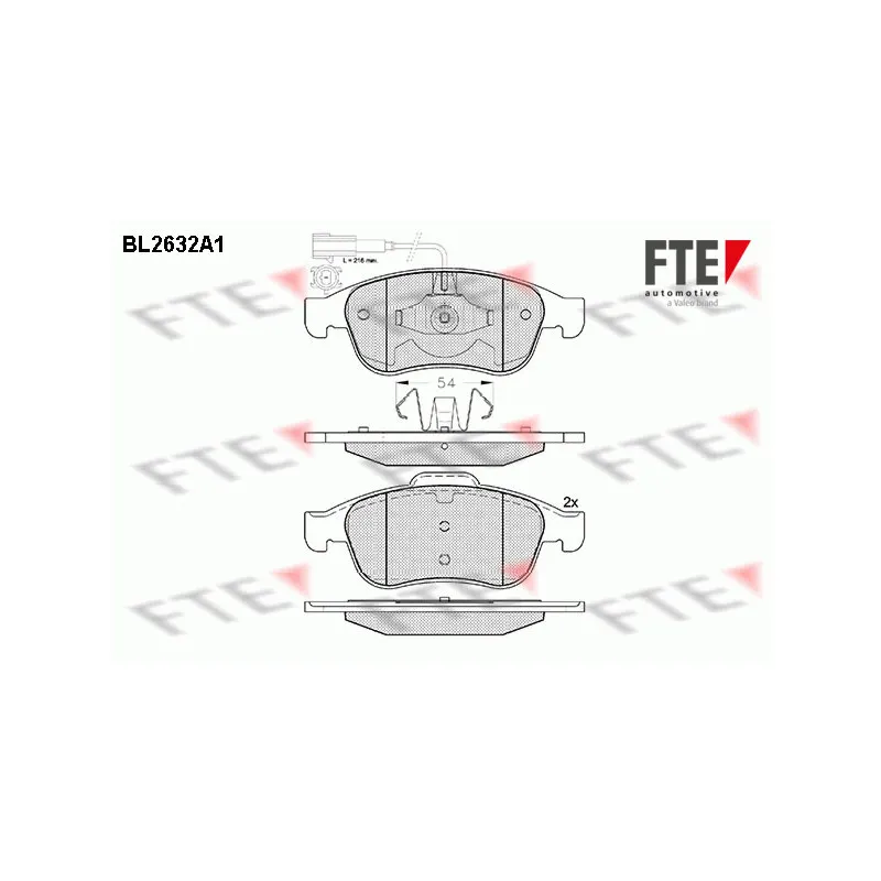 Jeu de 4 plaquettes de frein avant FTE BL2632A1