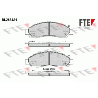 Jeu de 4 plaquettes de frein avant FTE BL2634A1