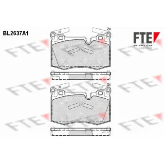 Jeu de 4 plaquettes de frein avant FTE BL2637A1